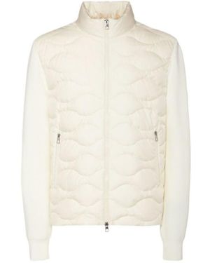 Moncler Cotton Nylon Down Cardigan Jacket - White