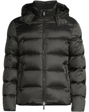 Moorer Hooded Quilted Down Jacket - Black