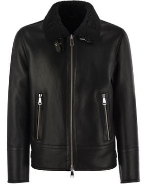 Dondup Shearling Buckled-Collar Jacket - Black