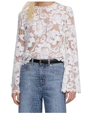 Self-Portrait Floral Crochet Lace Top - Blue