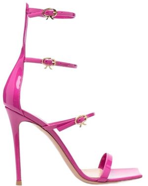 Gianvito Rossi Logo High-Heeled Sandals - Pink