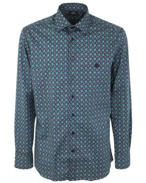 Etro Graphic Printed Buttoned Shirt - Blue