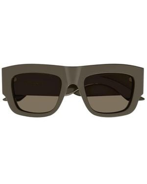 McQueen Eyewear Square Frame Sunglasses - Brown