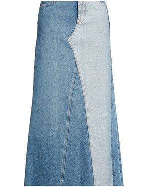 MM6 by Maison Margiela Twotone Denim Aline Skirt - Blue