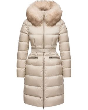 Moncler Long Hooded Cotton Jacket - Natural