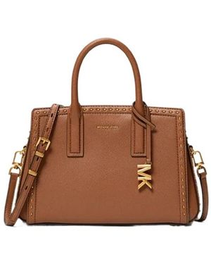 MICHAEL Michael Kors Laila Small Studded Satchel Bag - Brown