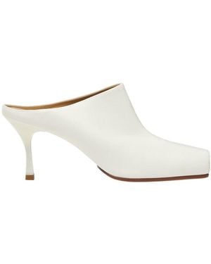 MM6 by Maison Margiela Square-Toe Mules - White
