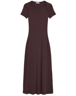 By Malene Birger Irina Short-Sleeve Boat-Neck Maxi Dress - Purple