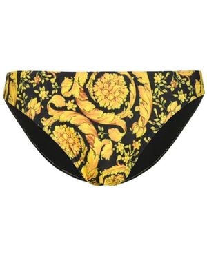 Versace Barocco Printed Swim Briefs - Yellow