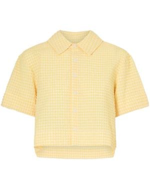Jonathan Simkhai Reeves Checked Seersucker Shirt - Yellow
