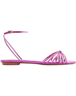 Aquazzura Anima Leather Sandals - Pink