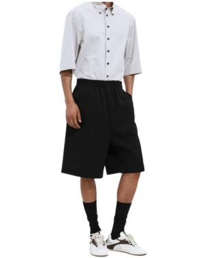 Bottega Veneta Wool Grain De Poudre Shorts - White