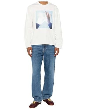 Jil Sander Photograph-Print Long-Sleeve T-Shirt - Blue