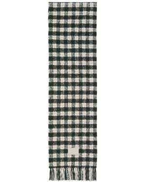 Acne Studios Checked Fringed Scarf - White