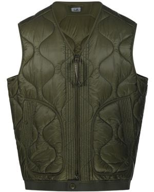 C.P. Company Zip-Up Quilted Vest - Green