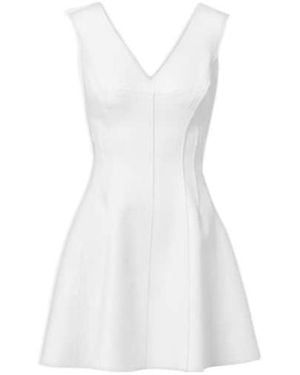 Norma Kamali Grace Faux Leather Minidress - White