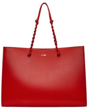 Jil Sander Tangle Shopping Ew Handbag - Red