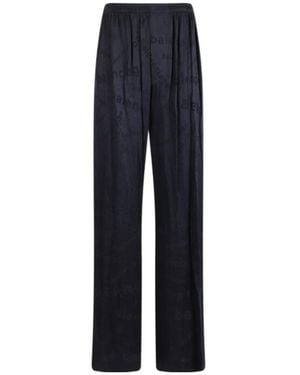 Balenciaga Monogrammed Pyjama Trousers - Blue