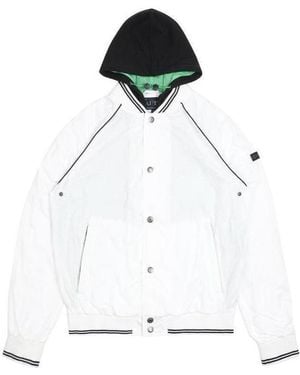 Armani Jeans Logo Hooded Casual Jacket - White