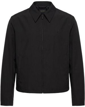 Gucci Stretch Polyester Zip Jacket With Embroidery - Black