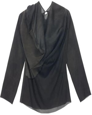 Uma Wang Draped Asymmetric Blouse - Blue