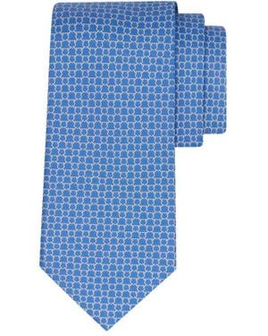 Ferragamo Link Print Silk Tie - Blue