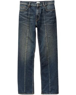 Versace Logo-Patch Distressed Jeans - Blue