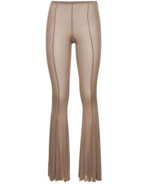 Blumarine Viscose Jersey Flared Pants - Gray