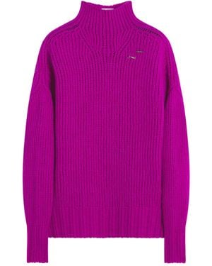 Lanvin Logo-Plaque Knitted Jumper - Pink