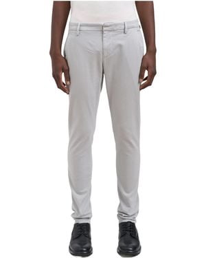 Dondup Tapered-Fit Casual Pants With Zip Details - Gray