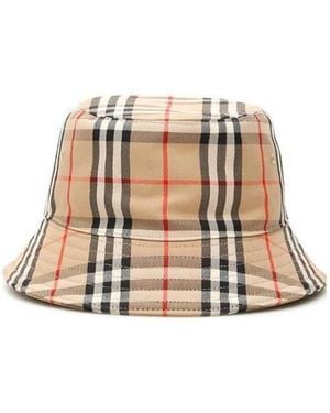 Burberry Vintage Checked Bucket Hat - Natural