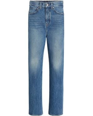 KHAITE Logo Patch Straight Leg Jeans - Blue