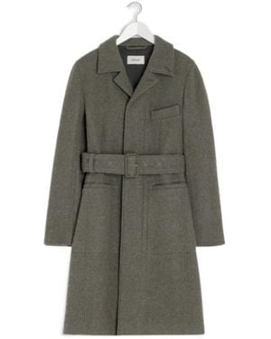 Lemaire Belted Tailored Coat - Grey