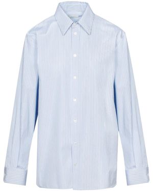 Saint Laurent Striped Long-Sleeve Shirt - Blue