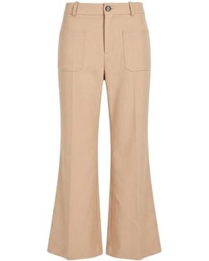 Chloé Relaxed-Fit Wool Pants - Natural