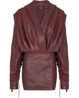 Balmain Short Hooded Dress - Purple