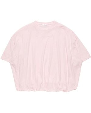 Acne Studios Logo-Patch Oversized T-Shirt - Pink