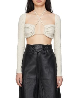 Rosetta Getty Halterneck Cropped Top - Black