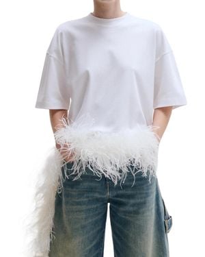 DARKPARK Smith Feather-Trim T-Shirt - Blue