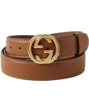 Gucci Logo Plaque Belt - Brown