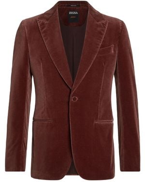 ZEGNA Single-Breasted Suit Jacket - Purple
