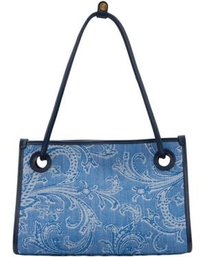 Etro Paisley Jacquard Small Tote Bag - Blue