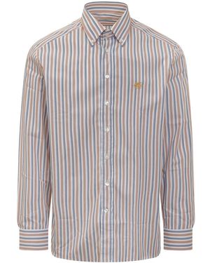 Etro Striped Long-Sleeved Shirt - Gray