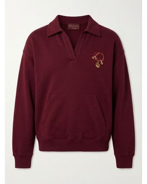 Gucci Cotton Jersey Sweatshirt With Embroidery - Red