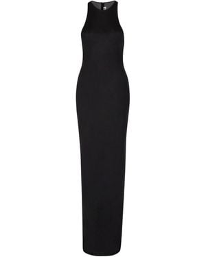 Saint Laurent Crew Neck Sleeveless Dress - Black