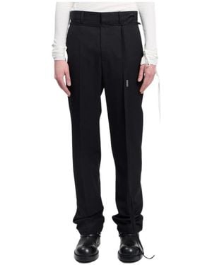 Ann Demeulemeester Worsted Wool Gabardine Trousers - Black