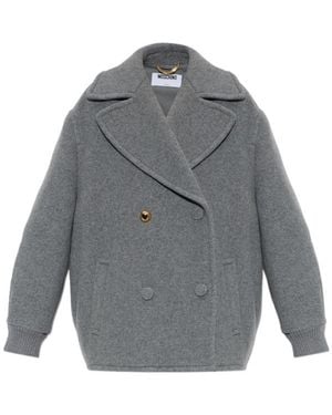 Moschino Long-Sleeved Coat - Grey