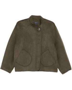 Soeur Stand Collar Short Coat - Green