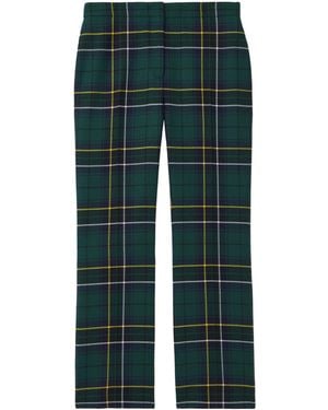 McQueen Wool Tartan Tailored Pants - Green