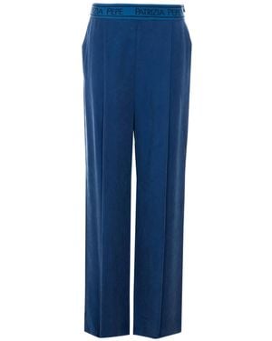 Patrizia Pepe Elastic Waistband Fluid Trousers - Blue